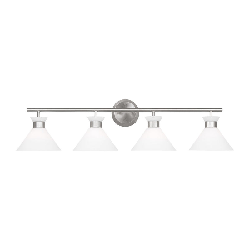 Visual Comfort Studio DJV1014BS Four Light Bath, Brushed Steel