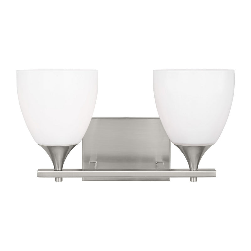 Visual Comfort Studio DJV1022BS Two Light Bath, Brushed Steel