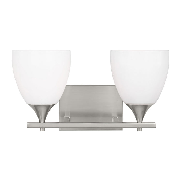 Visual Comfort Studio DJV1022BS Two Light Bath, Brushed Steel
