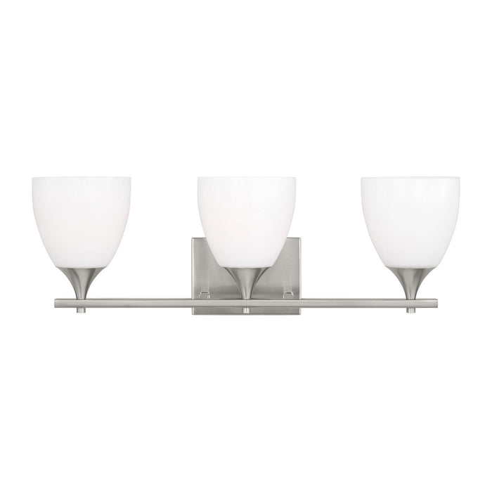 Visual Comfort Studio DJV1023BS Three Light Bath, Brushed Steel