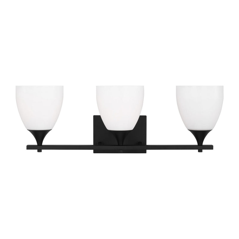 Visual Comfort Studio DJV1023MBK Three Light Bath, Midnight Black