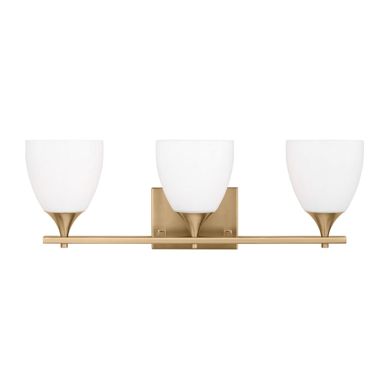 Visual Comfort Studio DJV1023SB Three Light Bath, Satin Brass