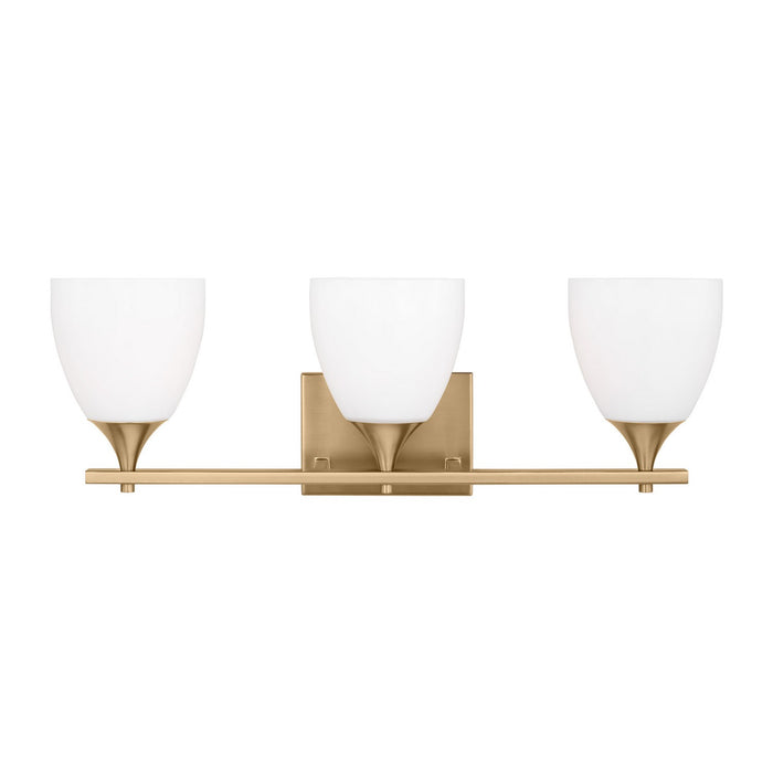 Visual Comfort Studio DJV1023SB Three Light Bath, Satin Brass