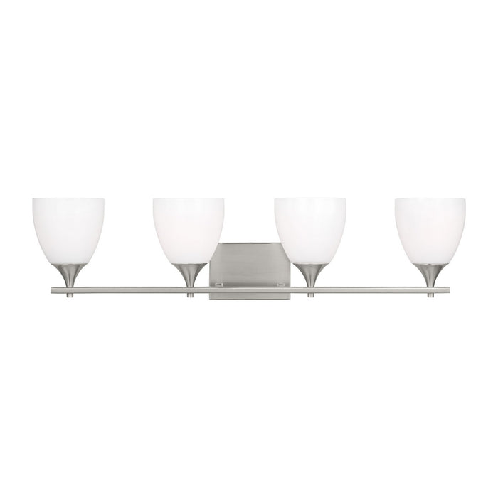 Visual Comfort Studio DJV1024BS Four Light Bath, Brushed Steel