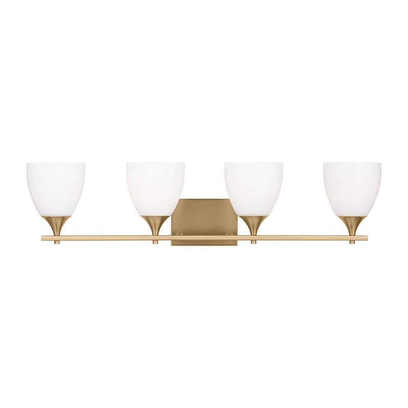 Visual Comfort Studio DJV1024SB Four Light Bath, Satin Brass