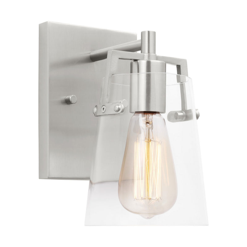 Visual Comfort Studio DJV1031BS One Light Wall Sconce, Brushed Steel