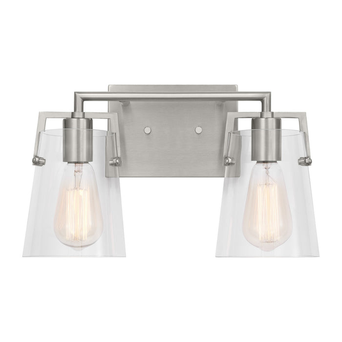 Visual Comfort Studio DJV1032BS Two Light Bath, Brushed Steel