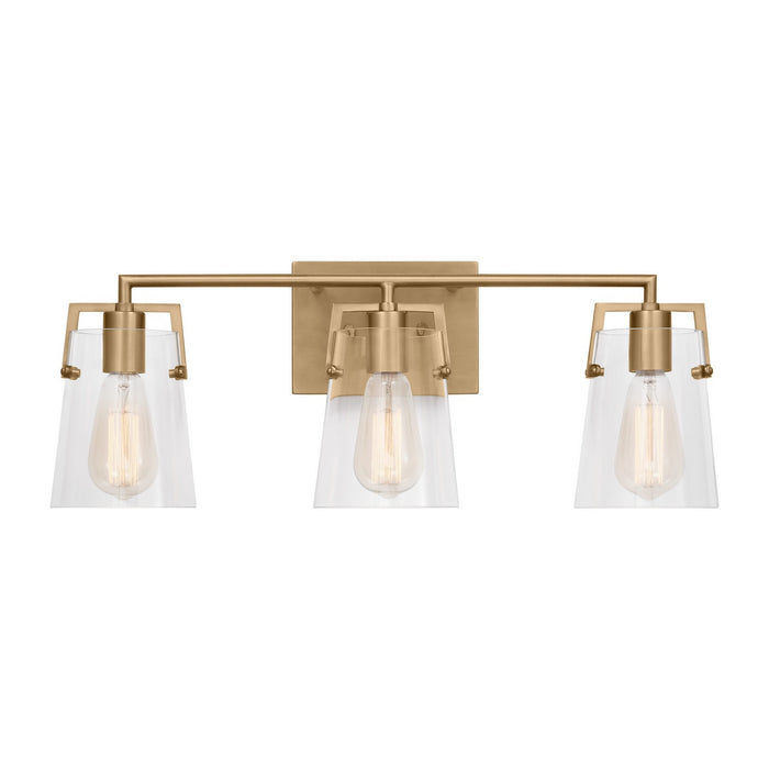 Visual Comfort Studio DJV1033SB Three Light Bath, Satin Brass