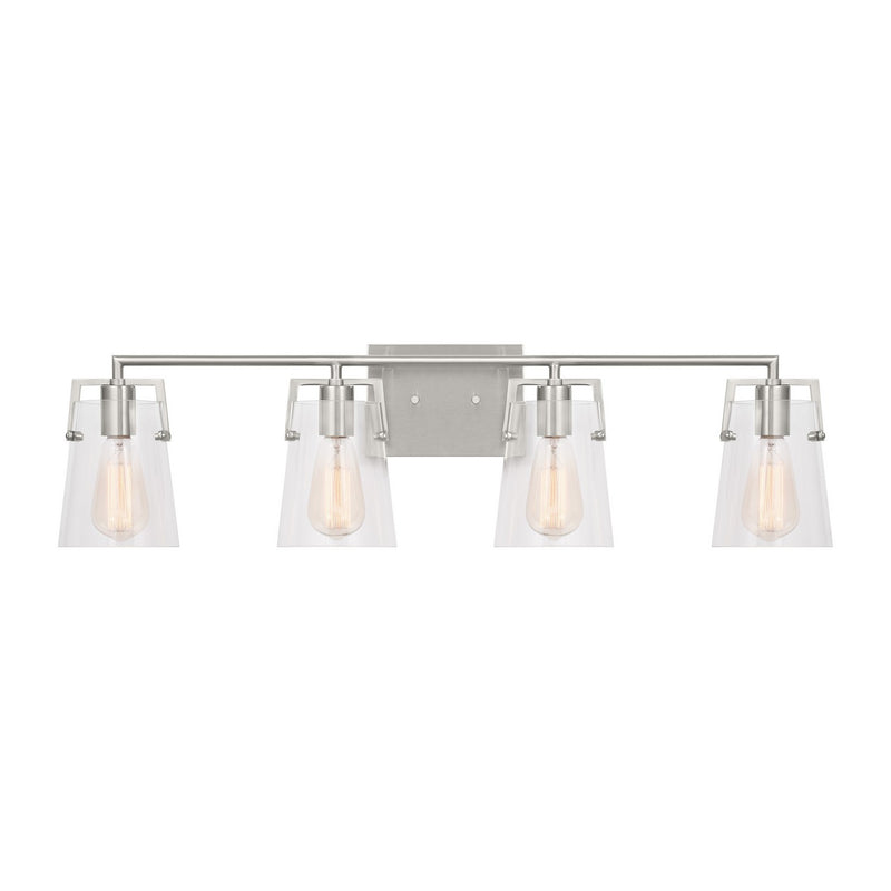 Visual Comfort Studio DJV1034BS Four Light Bath, Brushed Steel