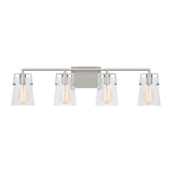 Visual Comfort Studio DJV1034BS Four Light Bath, Brushed Steel
