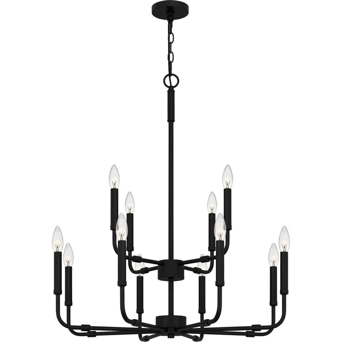 Quoizel ABR5128MBK 12 Light Chandelier, Matte Black