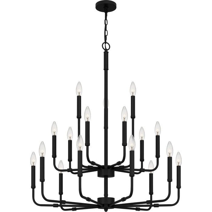 Quoizel ABR5132MBK 18 Light Chandelier, Matte Black