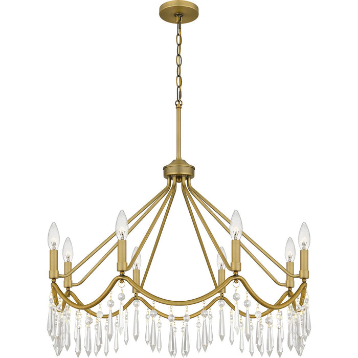 Quoizel AID5030AB Eight Light Chandelier, Aged Brass