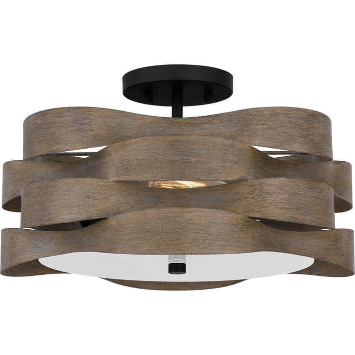 Quoizel APL1716MBK Two Light Semi Flush Mount, Matte Black