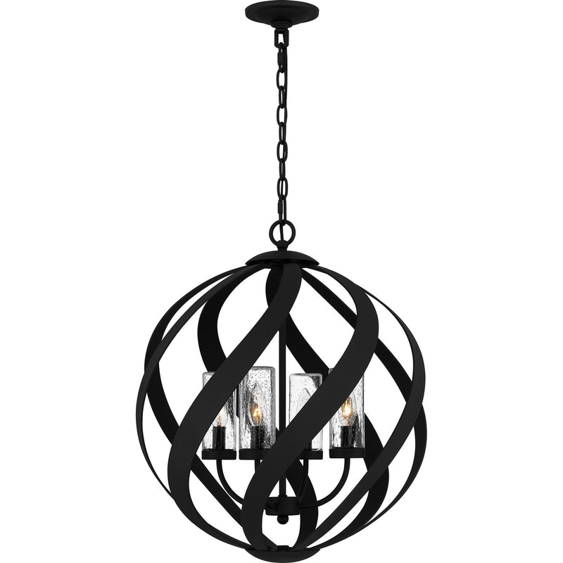 Quoizel BMS3520EK Four Light Outdoor Pendant, Earth Black