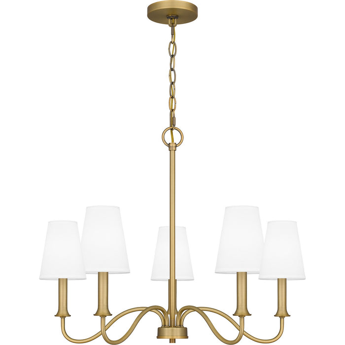 Quoizel BTY5026AB Five Light Chandelier, Aged Brass