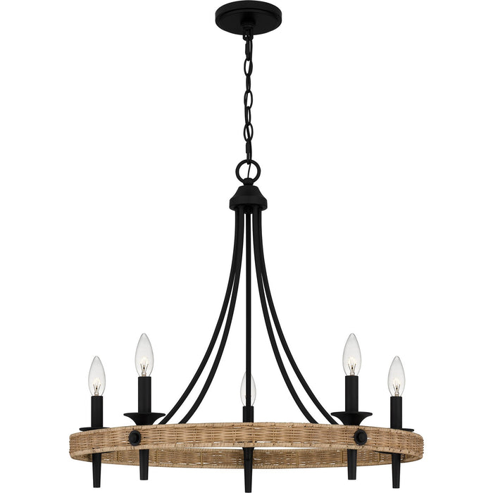 Quoizel CNI5026MBK Five Light Chandelier, Matte Black