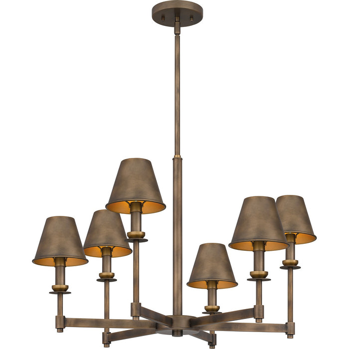 Quoizel CRO5026SU Six Light Chandelier, Statuary Bronze
