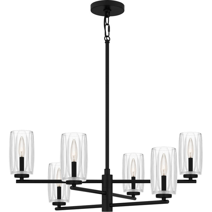 Quoizel CUN5026MBK Six Light Chandelier, Matte Black
