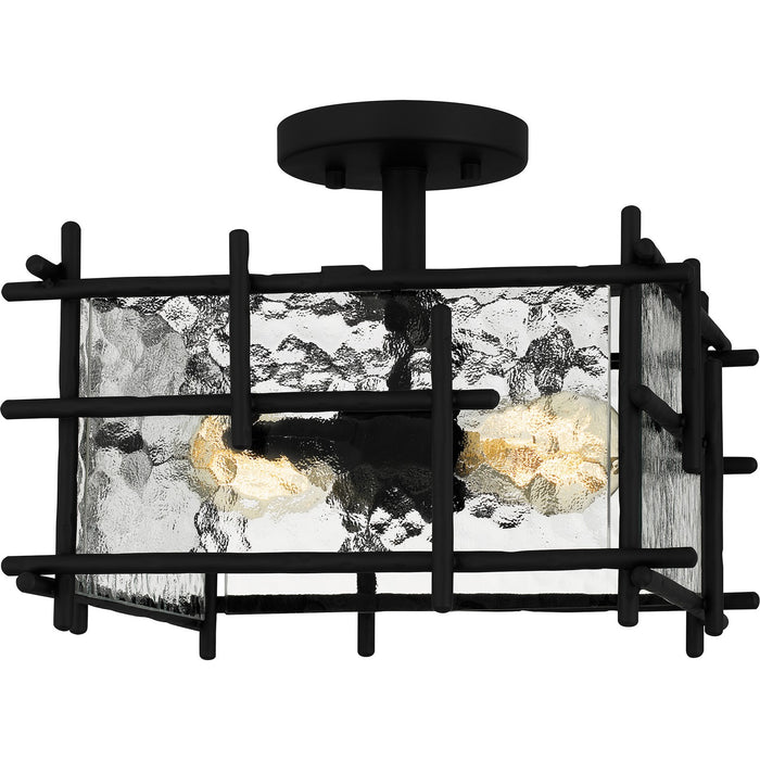 Quoizel DPN1713MBK Two Light Semi Flush Mount, Matte Black