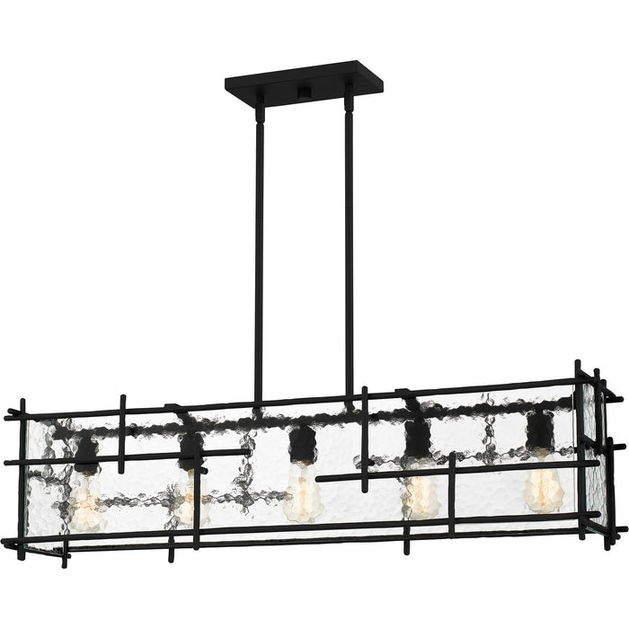 Quoizel DPN538MBK Five Light Linear Chandelier, Matte Black