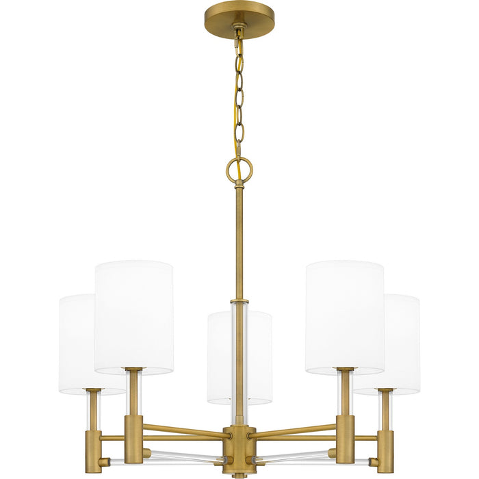 Quoizel GCN5026AB Five Light Chandelier, Aged Brass