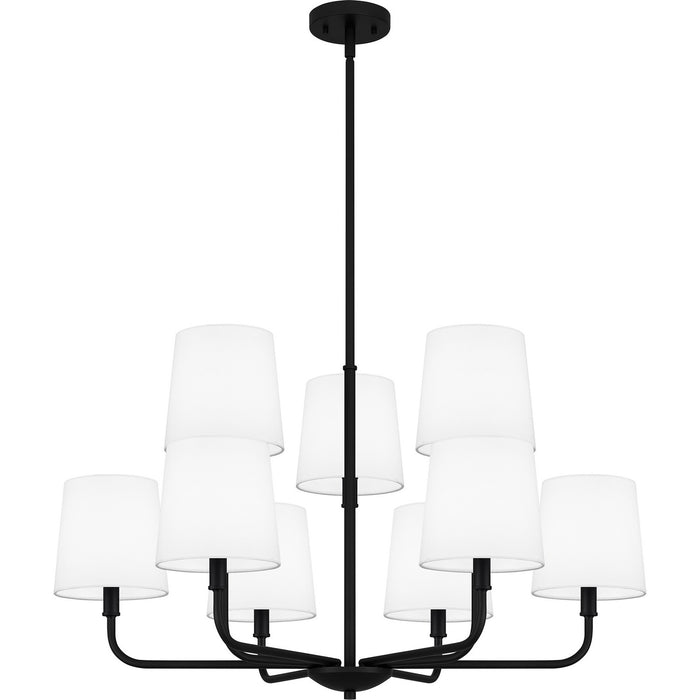 Quoizel GGR5032MBK Nine Light Chandelier, Matte Black