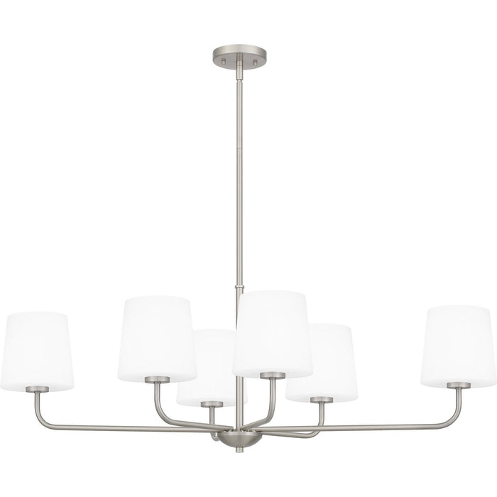 Quoizel GGR642BN Six Light Linear Chandelier, Brushed Nickel