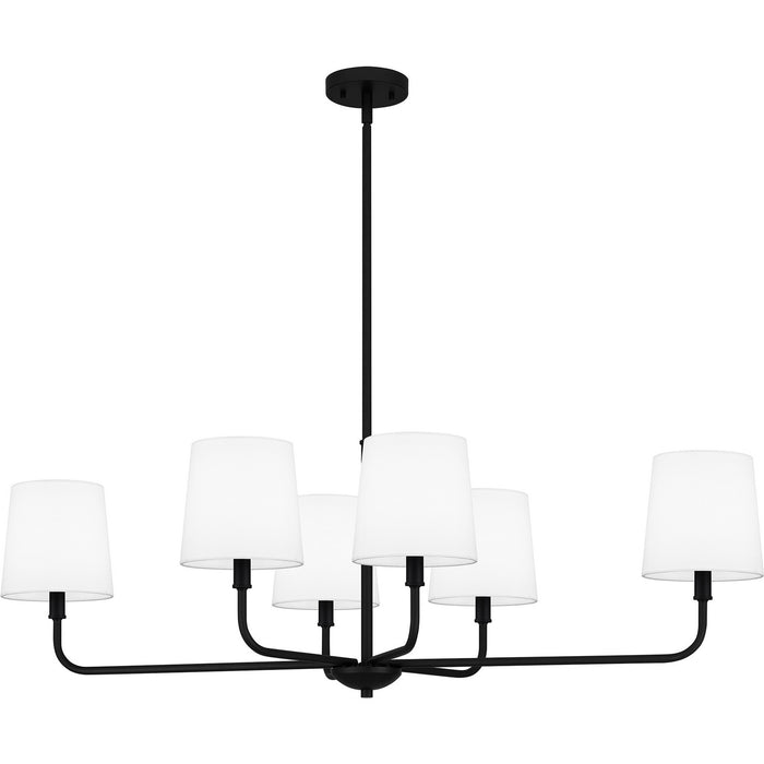 Quoizel GGR642MBK Six Light Linear Chandelier, Matte Black