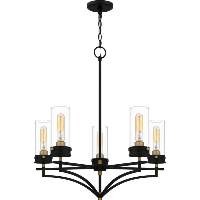 Quoizel HLS5026MBK Five Light Chandelier, Matte Black