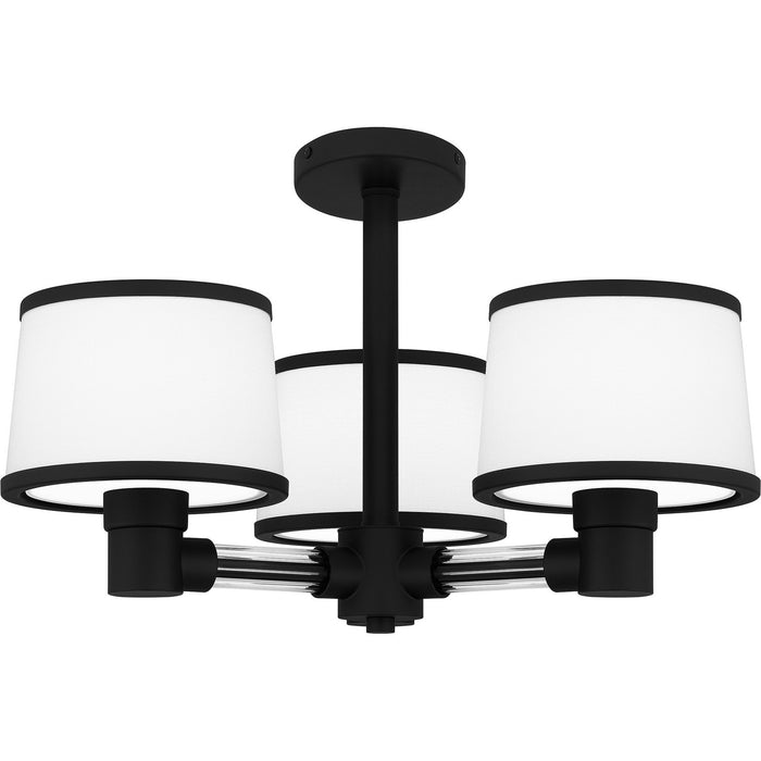 Quoizel KYL1722MBK Three Light Semi Flush Mount, Matte Black
