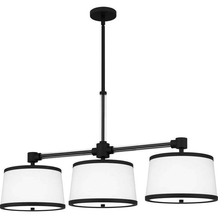 Quoizel KYL342MBK Three Light Linear Chandelier, Matte Black