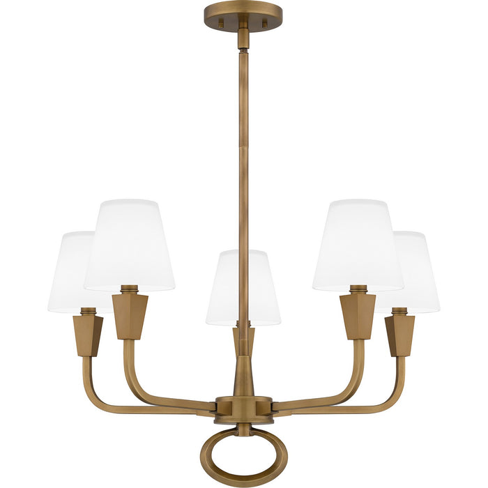 Quoizel MAO5026WS Five Light Chandelier, Weathered Brass