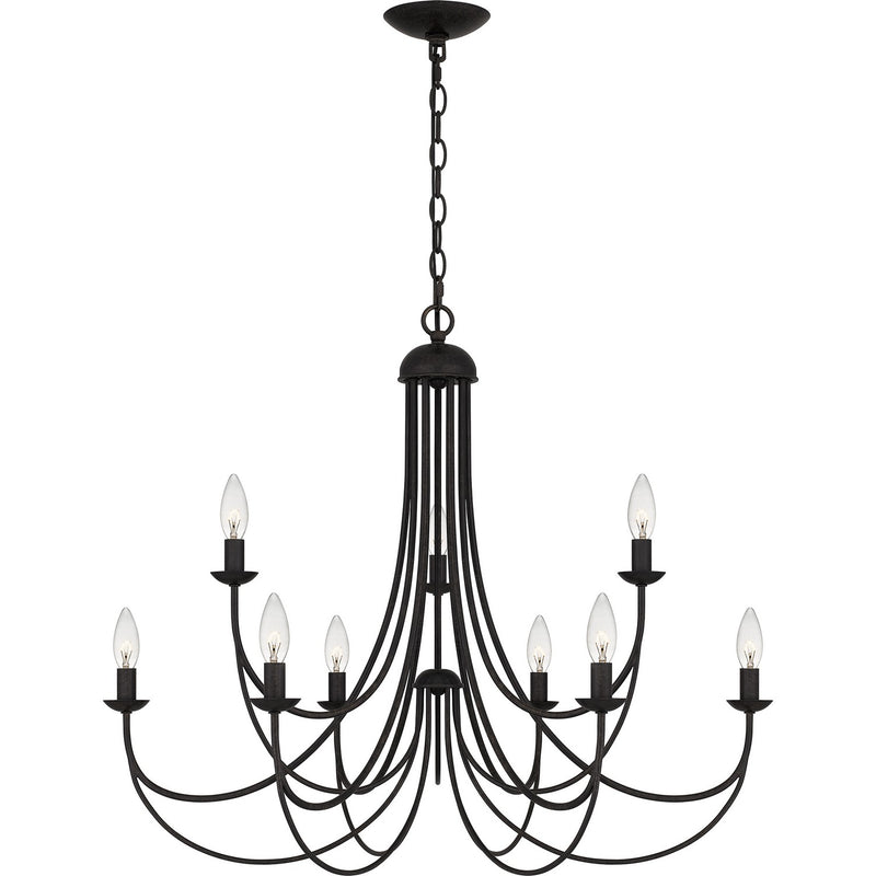 Quoizel MRN5030IB Nine Light Chandelier, Imperial Bronze