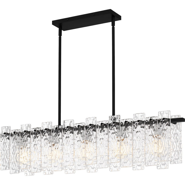 Quoizel PCCAS539MBK Five Light Linear Chandelier, Matte Black