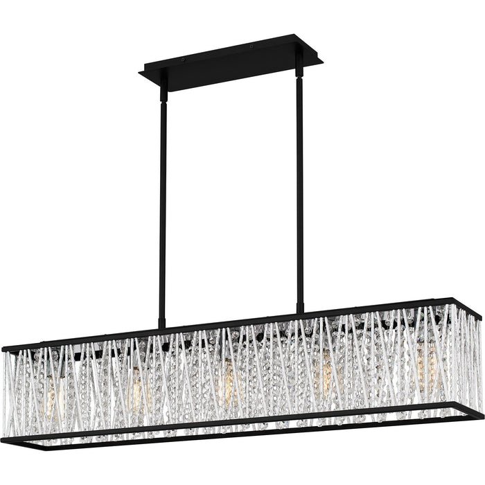 Quoizel PCCET538MBK Five Light Linear Chandelier, Matte Black