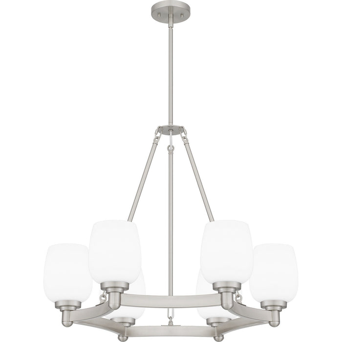 Quoizel PNG5028BN Six Light Chandelier, Brushed Nickel