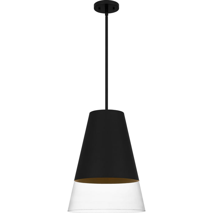 Quoizel PRG1514BBK One Light Pendant, Brushed Black
