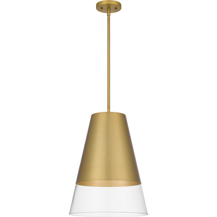 Quoizel PRG1514BRG One Light Pendant, Brushed Gold