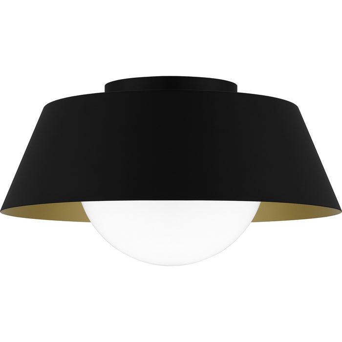 Quoizel QFL6182MBK One Light Flush Mount, Matte Black