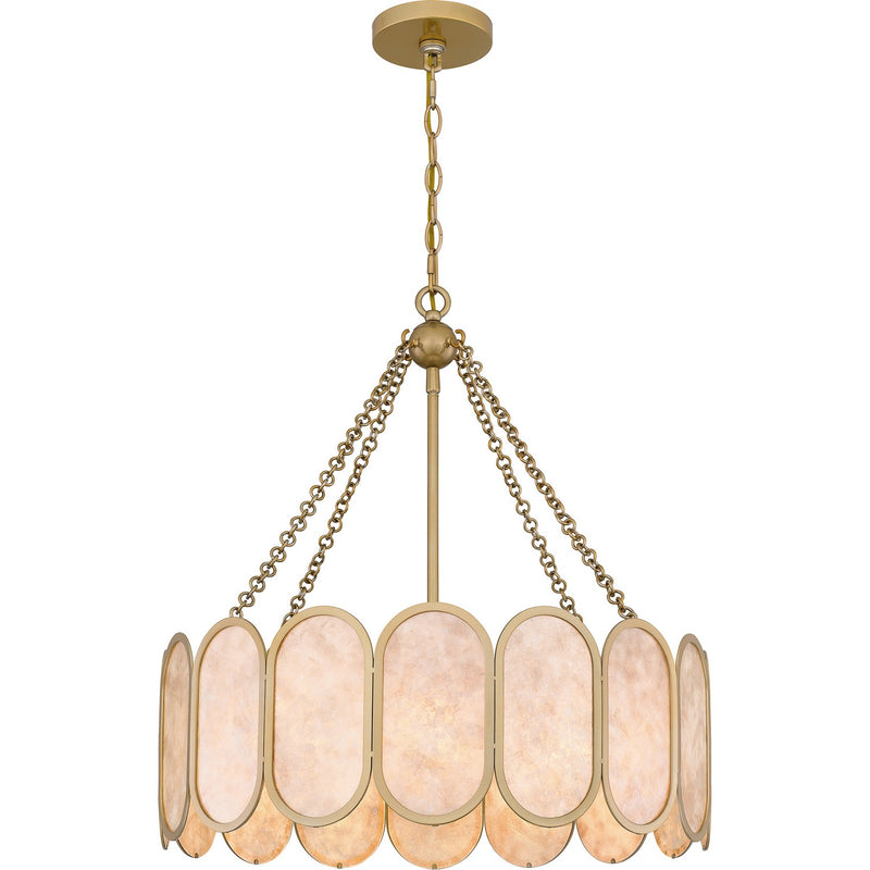 Quoizel QP6170LG Four Light Pendant, Light Gold