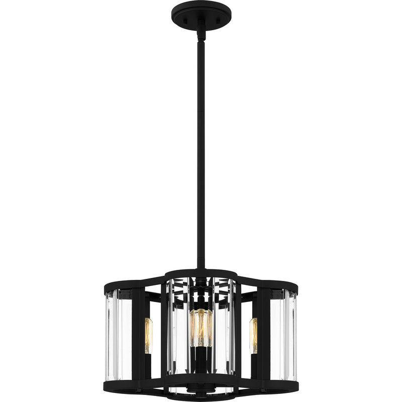 Quoizel QP6193MBK Four Light Pendant, Matte Black