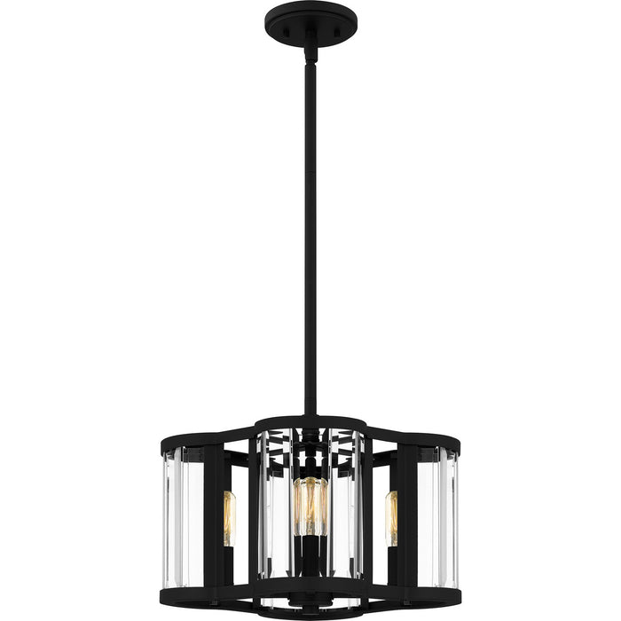 Quoizel QP6193MBK Four Light Pendant, Matte Black