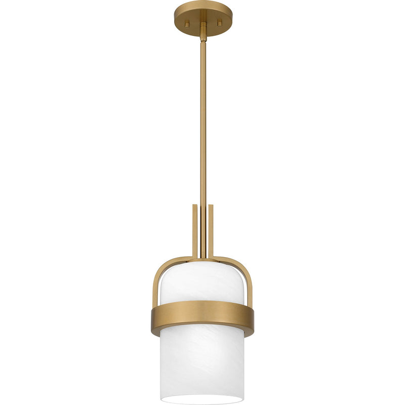 Quoizel QPP6174AB One Light Mini Pendant, Aged Brass