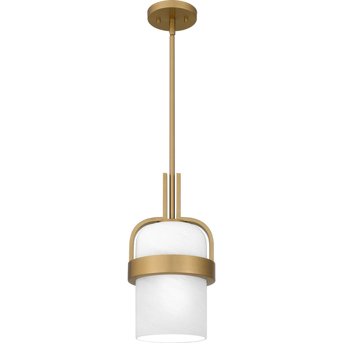 Quoizel QPP6174AB One Light Mini Pendant, Aged Brass