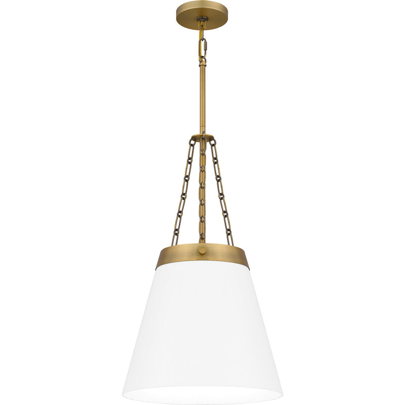 Quoizel QPP6183AB One Light Pendant, Aged Brass
