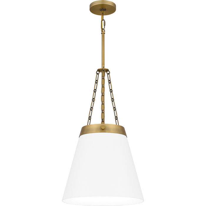 Quoizel QPP6183AB One Light Pendant, Aged Brass