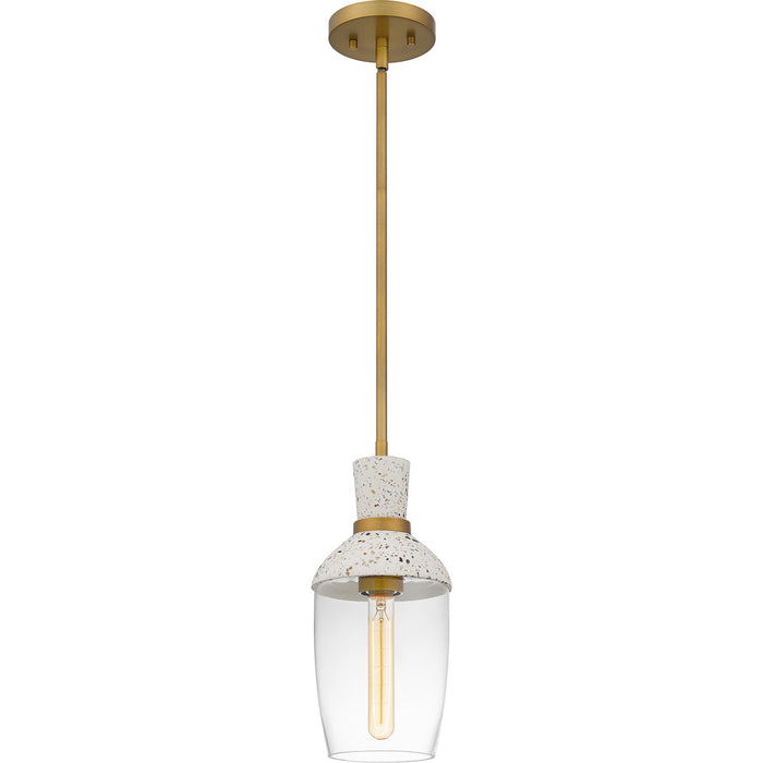 Quoizel QPP6189AB One Light Mini Pendant, Aged Brass