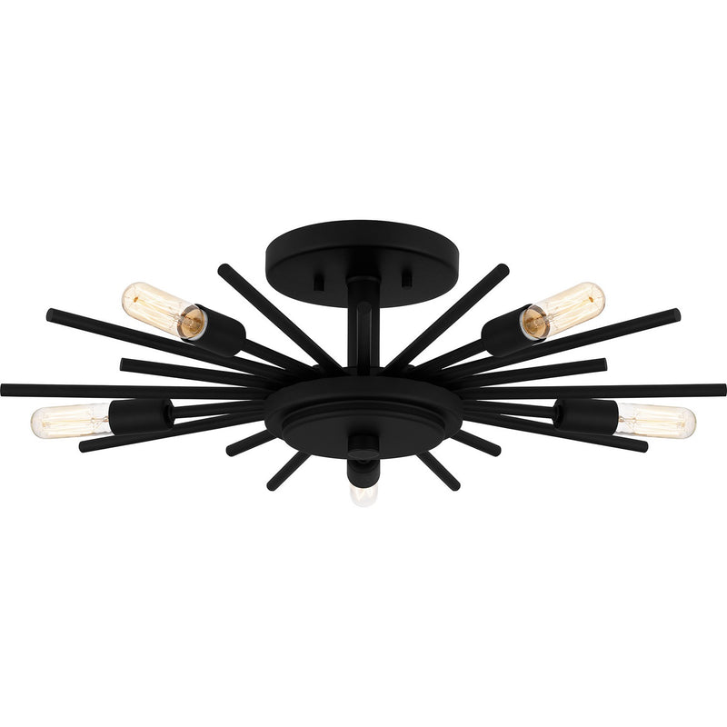 Quoizel QSF6158MBK Five Light Semi Flush Mount, Matte Black