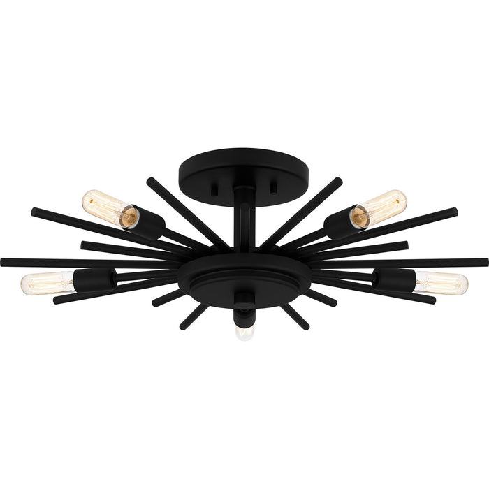 Quoizel QSF6158MBK Five Light Semi Flush Mount, Matte Black